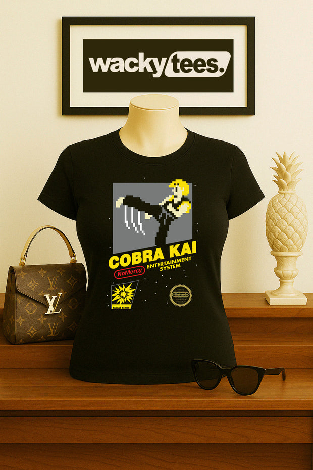 Cobra Kai Kung Fu 8bit NES Gaming Cover Style Graphic Tee Shirt