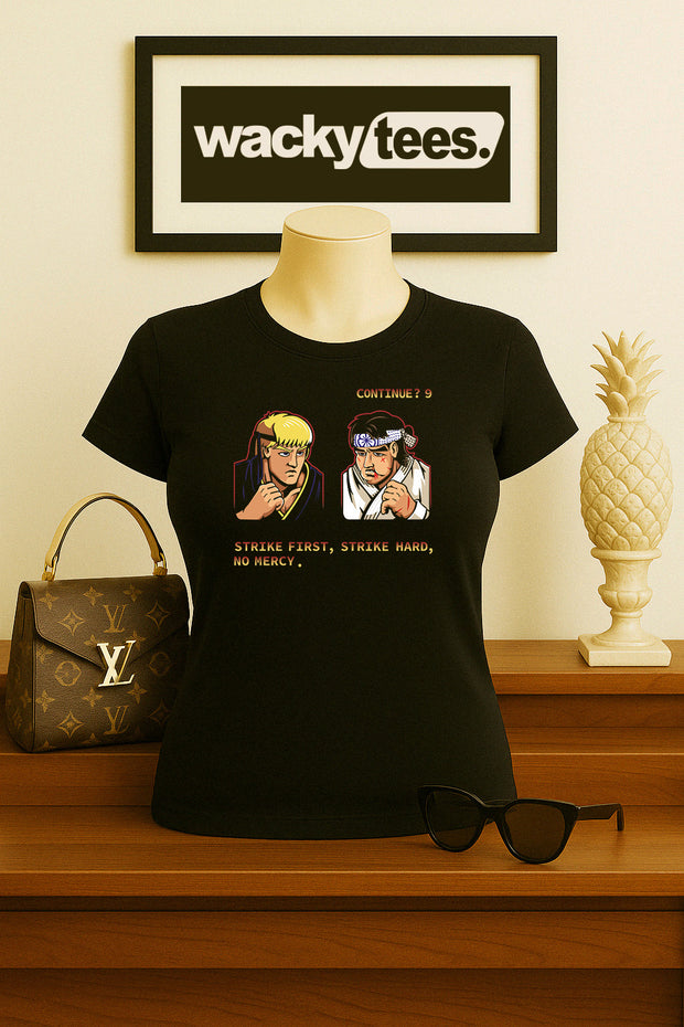 Cobra Kai No Mercy Street Fighter Ending Gaming Style Graphic Tee Shirt