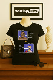 Mike Tyson Punch Out Jake Paul Tale of Tape Gaming 8bit NES Graphic Tee Shirt