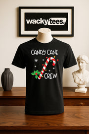 Candy Cane Crew Christmas Holiday Family Funny Graphic Tee Shirt