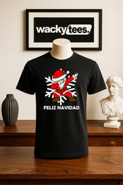 Feliz Navidad Santa Dabbin Christmas Holiday Family Graphic Tee Shirt