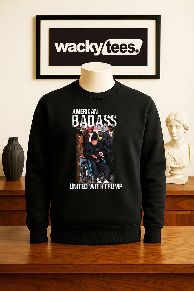 American Badass United with Trump America Funny Graphic Tee Shirt