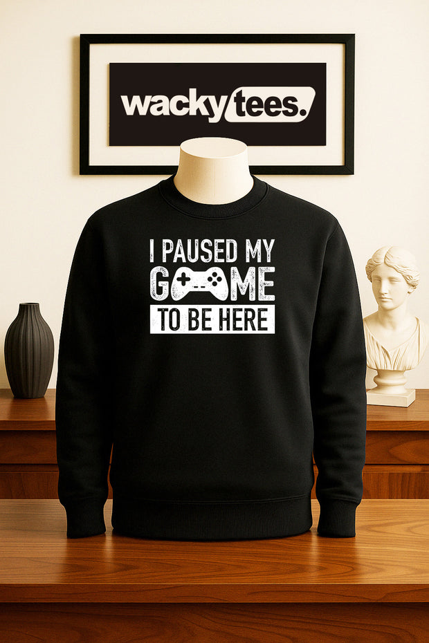I Paused My Game To Be Here Gamer Gaming Controller Graphic Tee Shirt