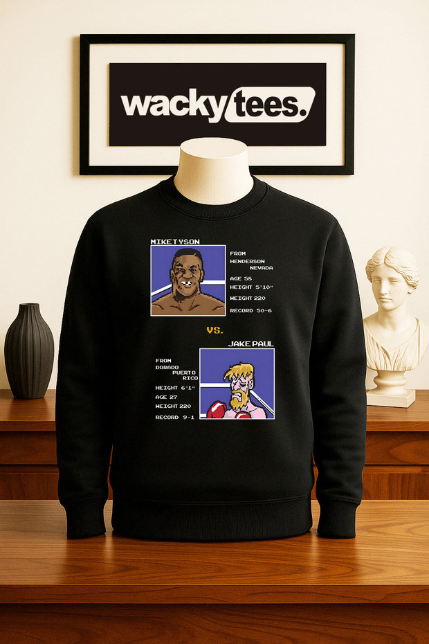 Mike Tyson Punch Out Jake Paul Tale of Tape Gaming 8bit NES Graphic Tee Shirt