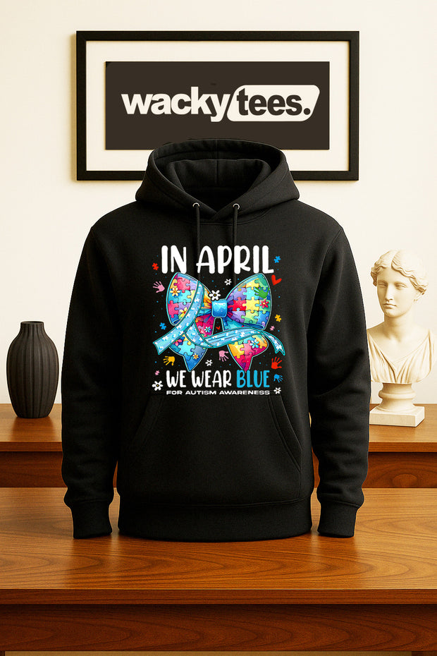 In April We Wear Blue for Autism Awareness 2 Graphic Tee Shirt