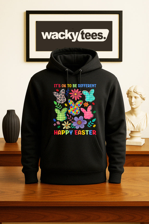 Its Okay to be Different Happy Easter Autism Awareness Graphic Tee Shirt