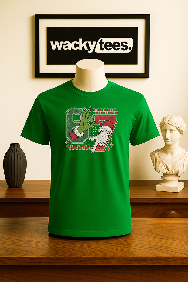 67 Six Seven Santa Grinch Hand Sign Language Funny Graphic Tee Shirt