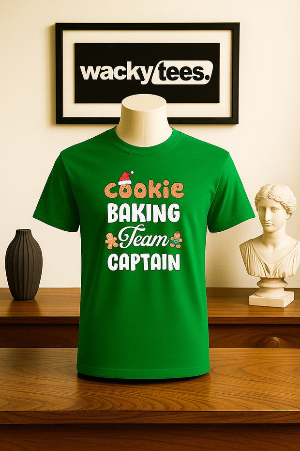 Cookie Baking Team Captain Christmas Holiday Family Funny Graphic Tee Shirt