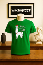 Fa La La La La Llama Christmas Holiday Family Graphic Tee Shirt