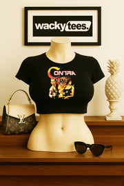 Contra War 80s Schwarzenegger Stallone Gaming NES Cover Graphic Tee Shirt