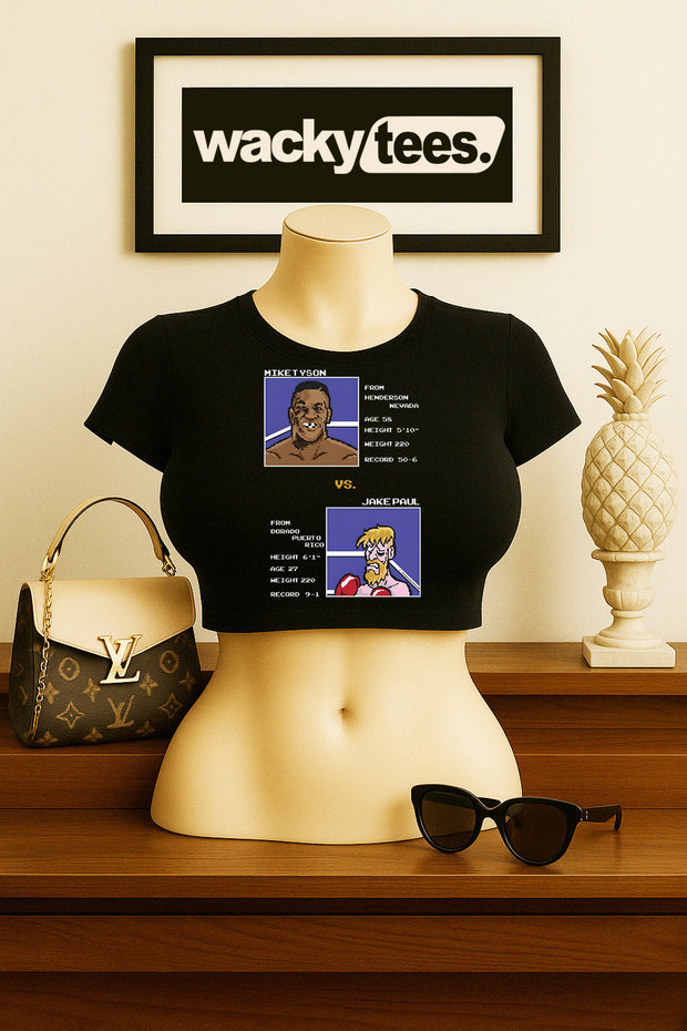 Mike Tyson Punch Out Jake Paul Tale of Tape Gaming 8bit NES Graphic Tee Shirt