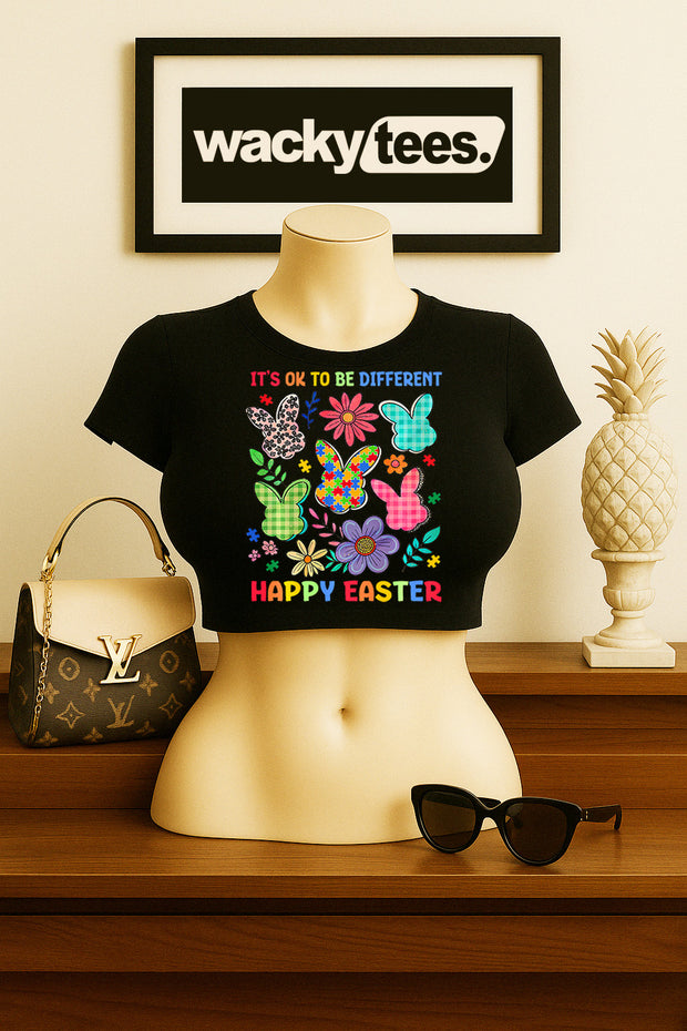 Its Okay to be Different Happy Easter Autism Awareness Graphic Tee Shirt