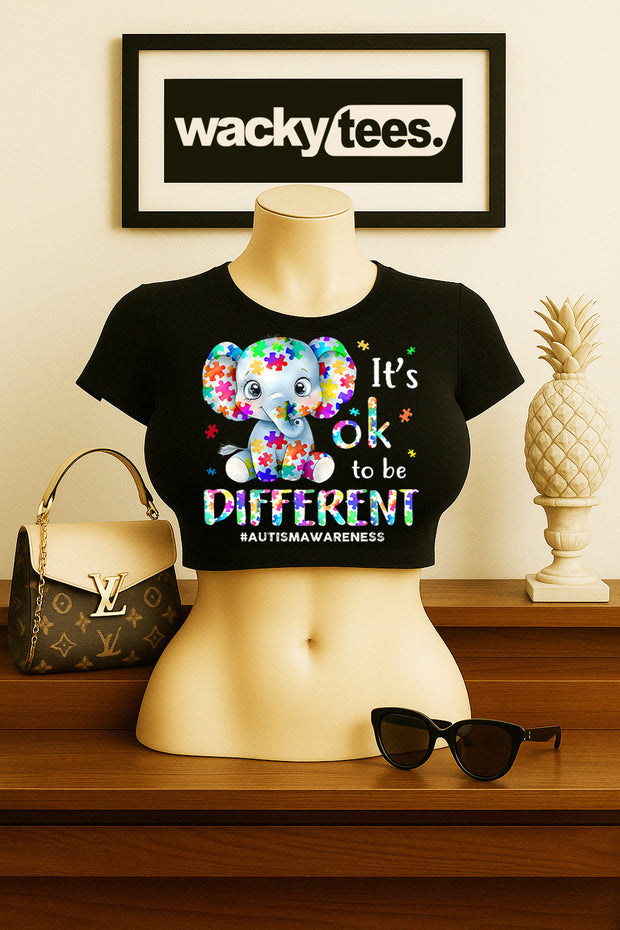 Its okay to be Different Elephant Autism Awareness Graphic Tee Shirt