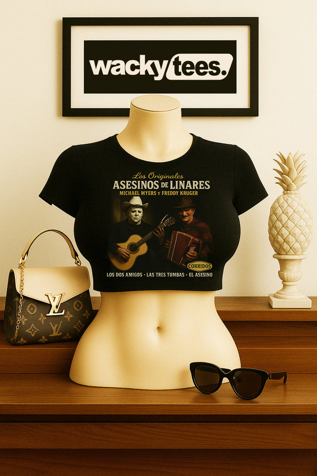 Los Asesinos De Linares Corridos Album Cover Michael Y Freddy Graphic Tee Shirt
