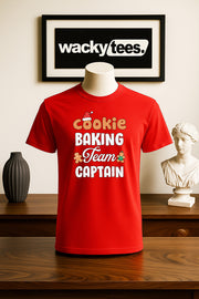 Cookie Baking Team Captain Christmas Holiday Family Funny Graphic Tee Shirt
