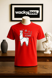 Fa La La La La Llama Christmas Holiday Family Graphic Tee Shirt