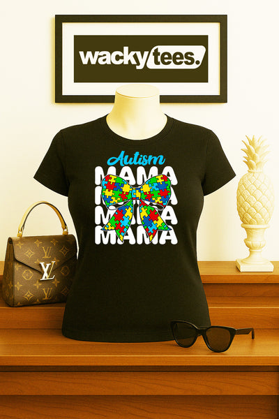Autism Mama Mama Mama Awareness Graphic Tee Shirt