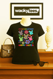 Its Okay to be Different Happy Easter Autism Awareness Graphic Tee Shirt