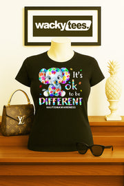 Its okay to be Different Elephant Autism Awareness Graphic Tee Shirt