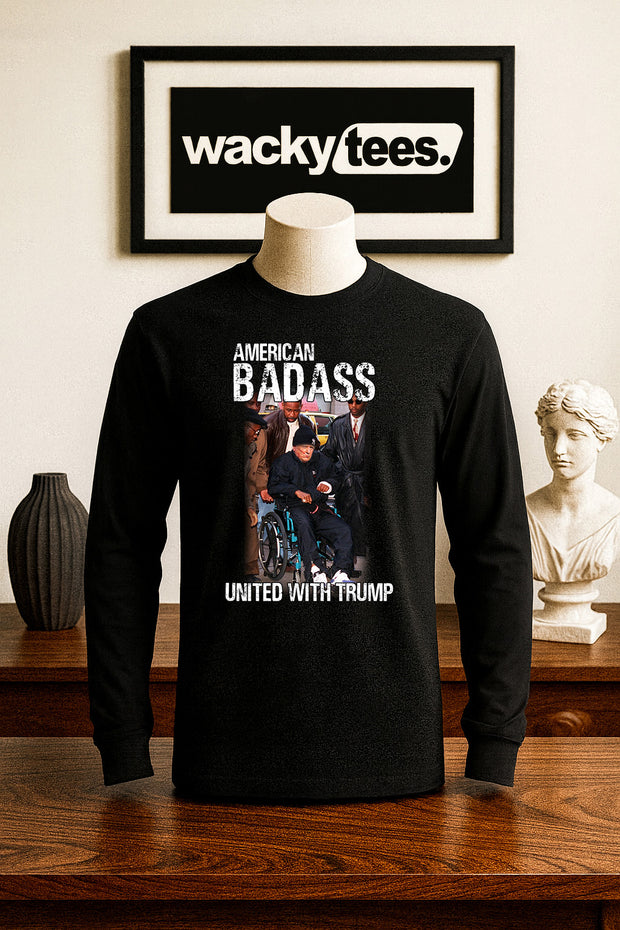 American Badass United with Trump America Funny Graphic Tee Shirt
