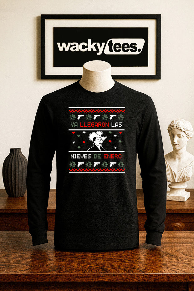 Chalino Sanchez Nieves De Enero Christmas Ugly Sweater Graphic Tee Shirt