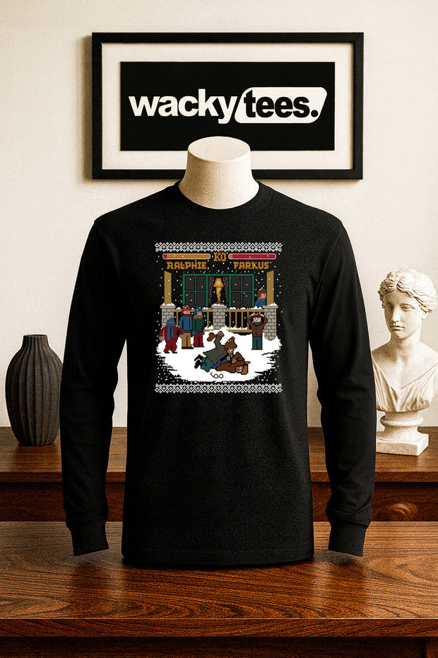 Christmas Story Ralphie Fight Gaming 8bit NES Game Holiday Graphic Tee Shirt