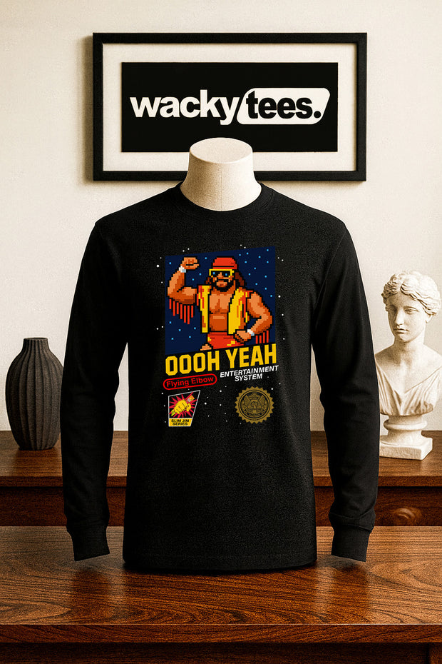 Oooh Yea Macho Man Wrestling NES 8bit Gaming NES Style Cover Graphic Tee Shirt