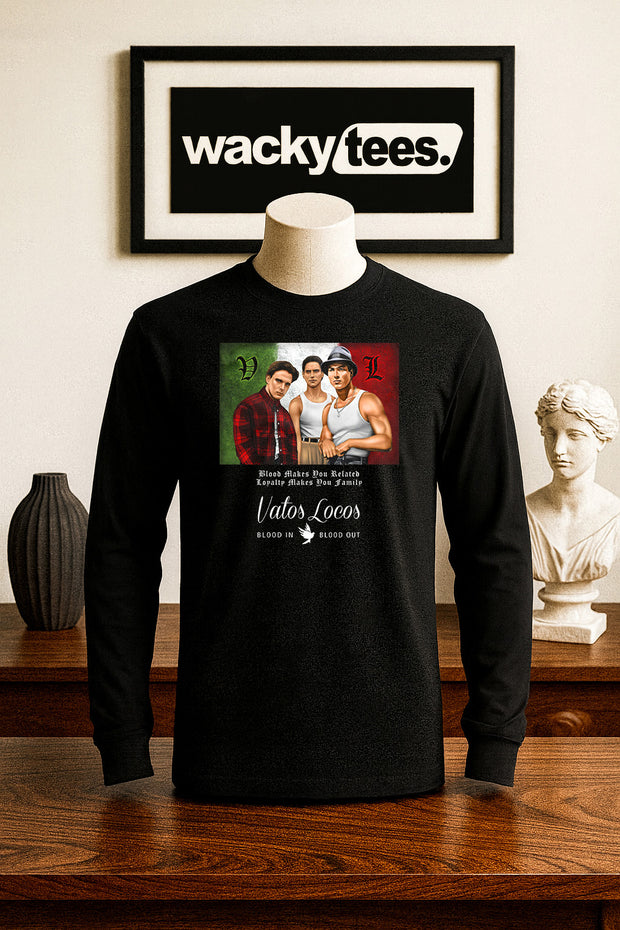 Vatos Locos Blood In Blood Out Blood Makes Your Related Style Graphic Tee Shirt