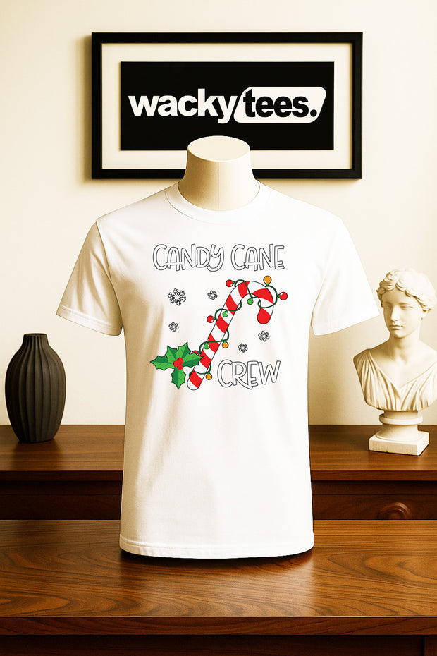Candy Cane Crew Christmas Holiday Family Funny Graphic Tee Shirt