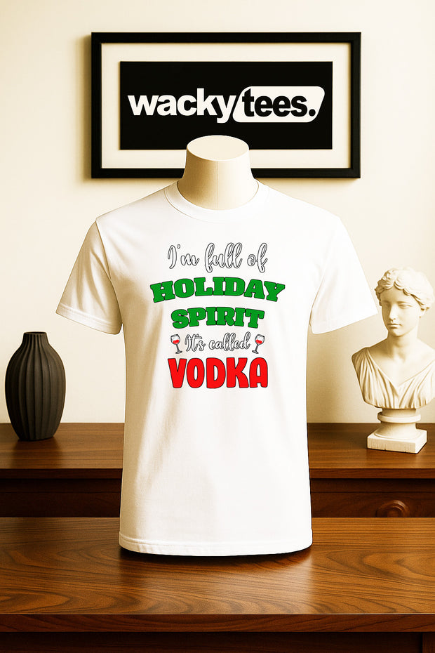 Full of Holiday Spirit and its called Vodka Christmas Holiday Family Graphic Tee Shirt