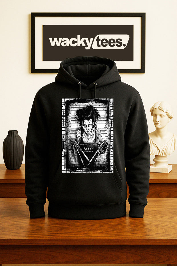 Edward Scissorhands Arrest Parody Mug Shot Poster Graphic Tee Shirt