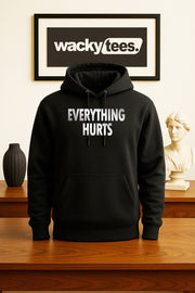 Everything Hurts Old Age Funny Trendy Text Graphic Tee Shirt