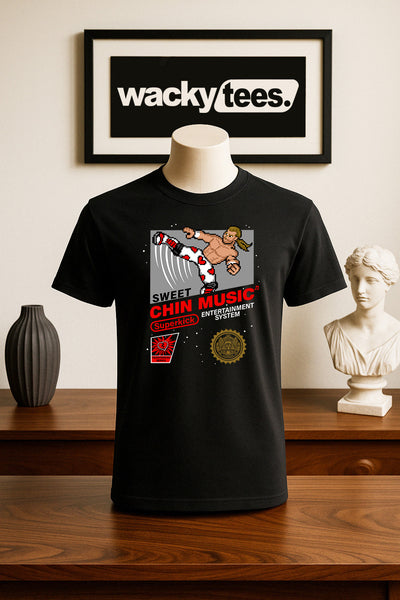 Sweet Chin Music Shawn Michaels Wrestling 8-Bit Gaming System Style Graphic Tee Shirt