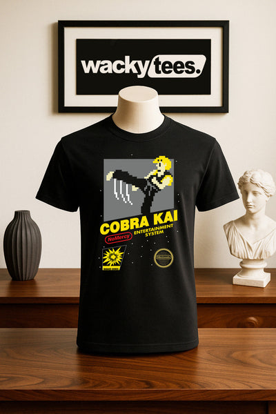 Cobra Kai Kung Fu 8bit NES Gaming Cover Style Graphic Tee Shirt