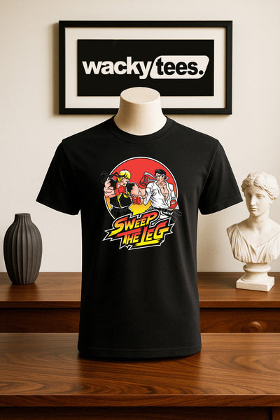Cobra Kai Sweep The Leg Street Fighter Gaming Style Graphic Tee Shirt