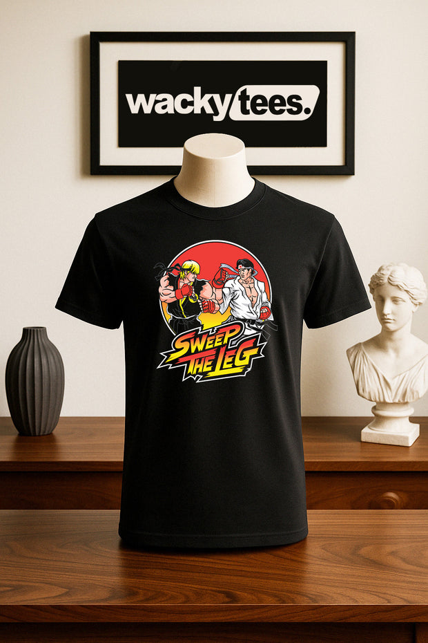 Cobra Kai Sweep The Leg Street Fighter Gaming Style Graphic Tee Shirt