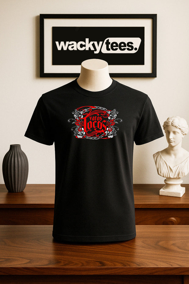 Vatos Locos Blood In Blood Out 8 Text Style Graphic Tee Shirt