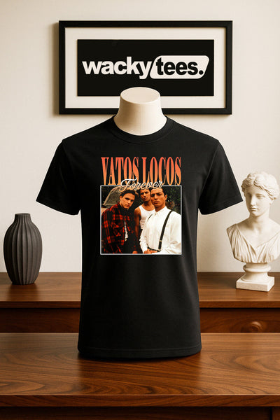 Vatos Locos Forever 3 Blood In Blood Out Blood Style Graphic Tee Shirt