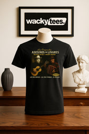 Los Asesinos De Linares Corridos Album Cover Michael Y Freddy Graphic Tee Shirt