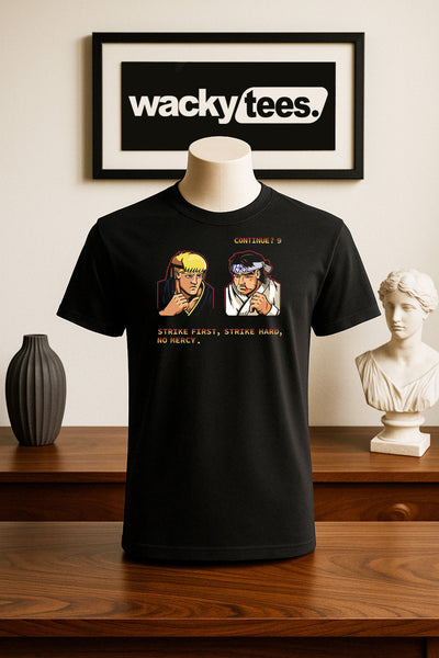No Mercy Street Fighter Cobra Kai Johnny Defeat Daniel Miyagi Graphic Tee Shirt