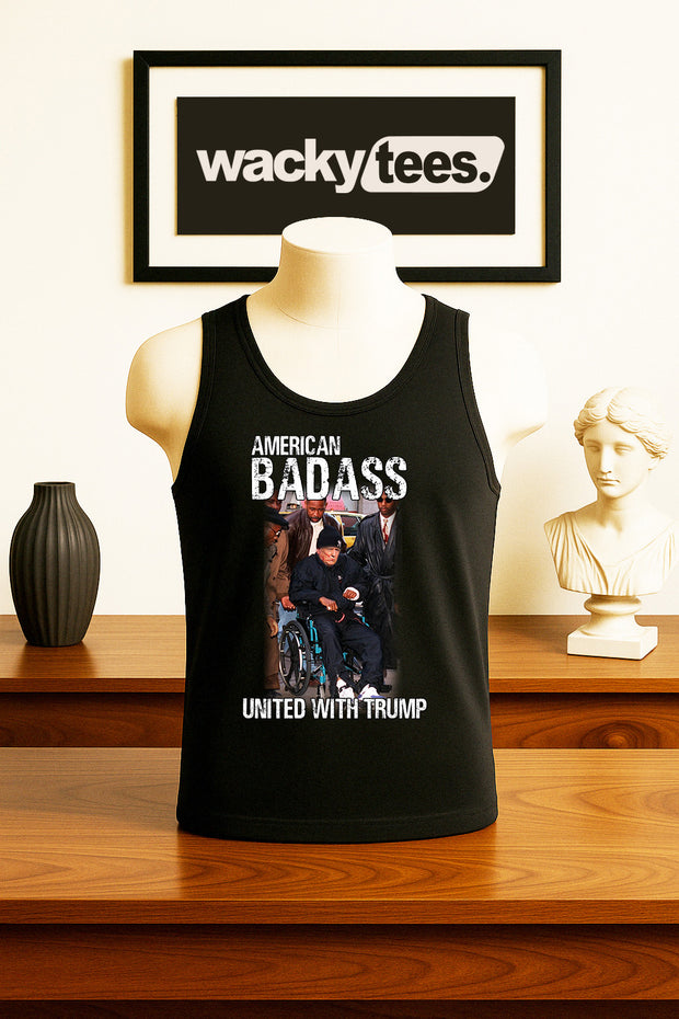 American Badass United with Trump America Funny Graphic Tee Shirt
