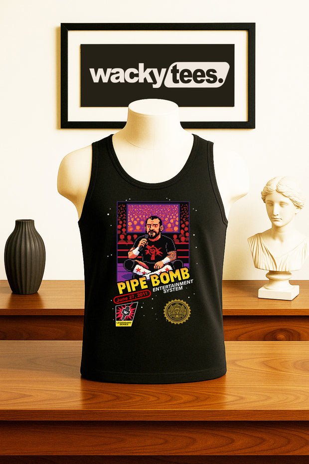 CM Punk 2011 Pipe Bomb Wrestling Promo 8bit Gaming NES Style Cover Graphic Tee Shirt