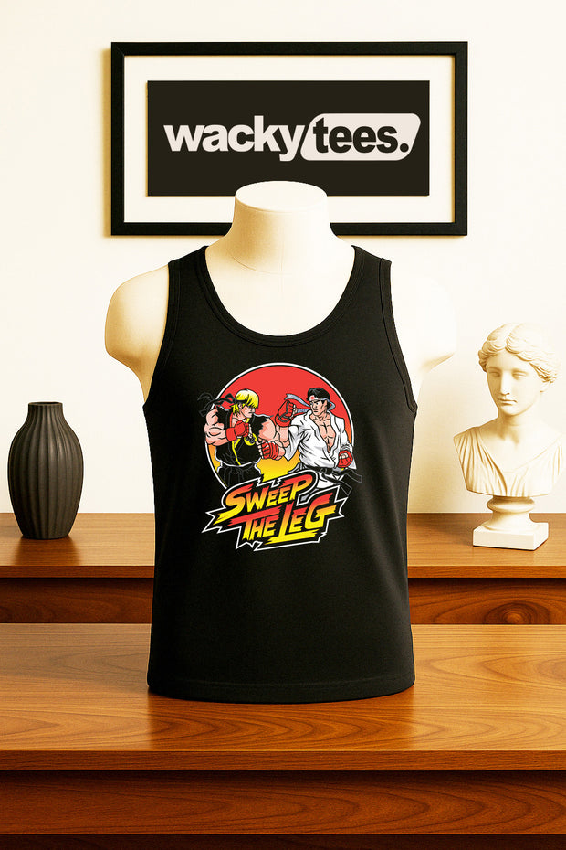 Cobra Kai Sweep The Leg Street Fighter Gaming Style Graphic Tee Shirt