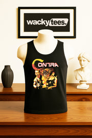Contra War 80s Schwarzenegger Stallone Gaming NES Cover Graphic Tee Shirt