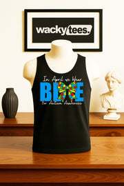 In April We Wear Blue for Autism Awareness Graphic Tee Shirt