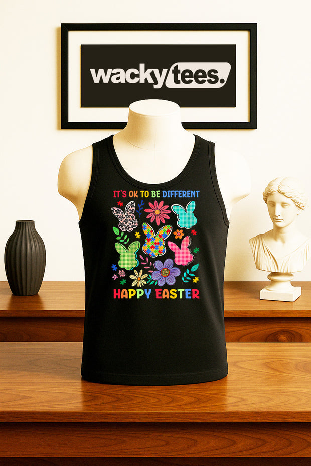 Its Okay to be Different Happy Easter Autism Awareness Graphic Tee Shirt