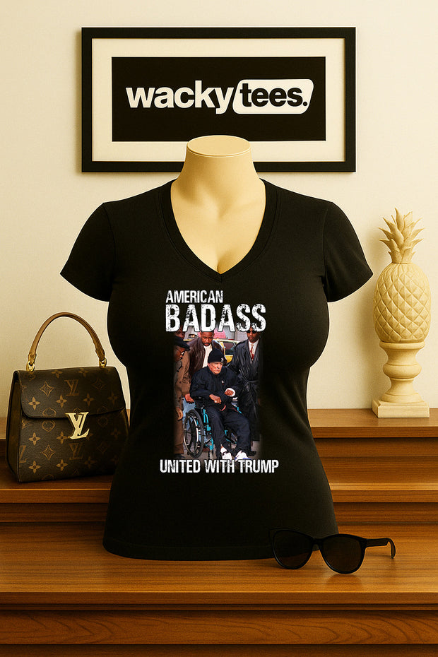 American Badass United with Trump America Funny Graphic Tee Shirt