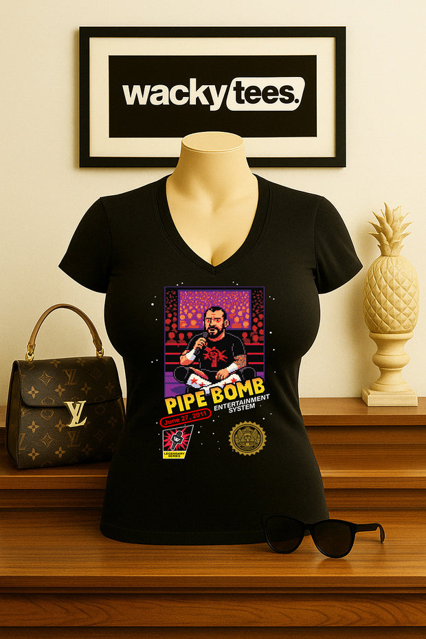 CM Punk 2011 Pipe Bomb Wrestling Promo 8bit Gaming NES Style Cover Graphic Tee Shirt
