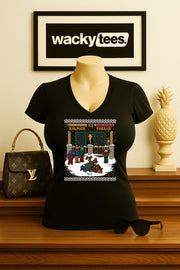 Christmas Story Ralphie Fight Gaming 8bit NES Game Holiday Graphic Tee Shirt