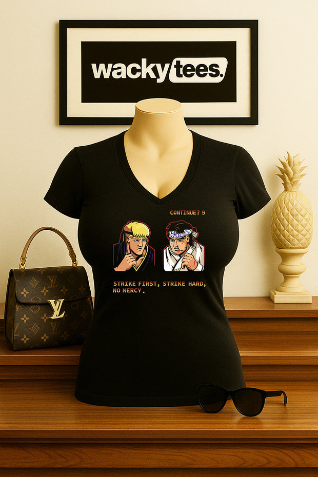 Cobra Kai No Mercy Street Fighter Ending Gaming Style Graphic Tee Shirt